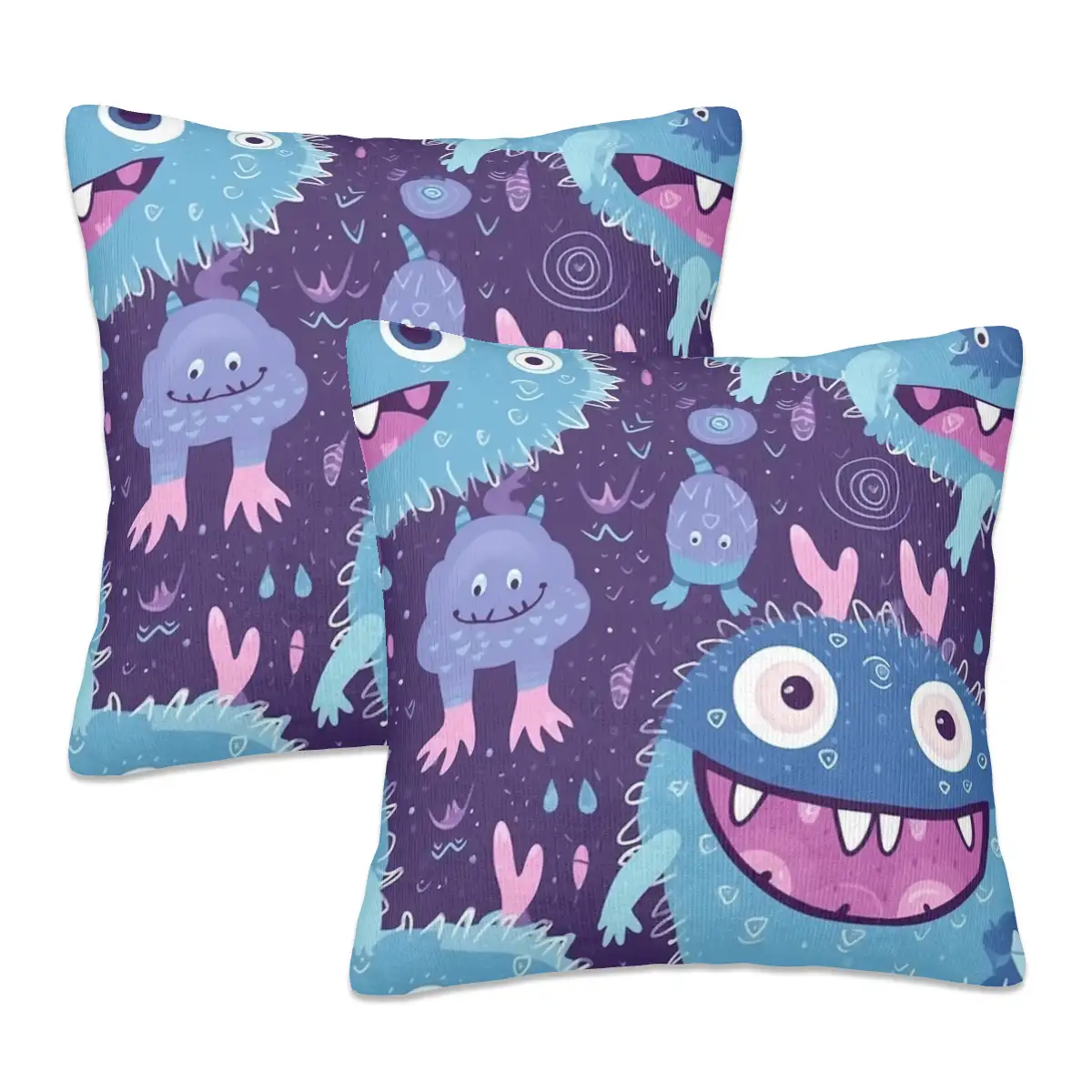 Plush Throw Pillow Covers Set of 2 (Single-Sided Design)