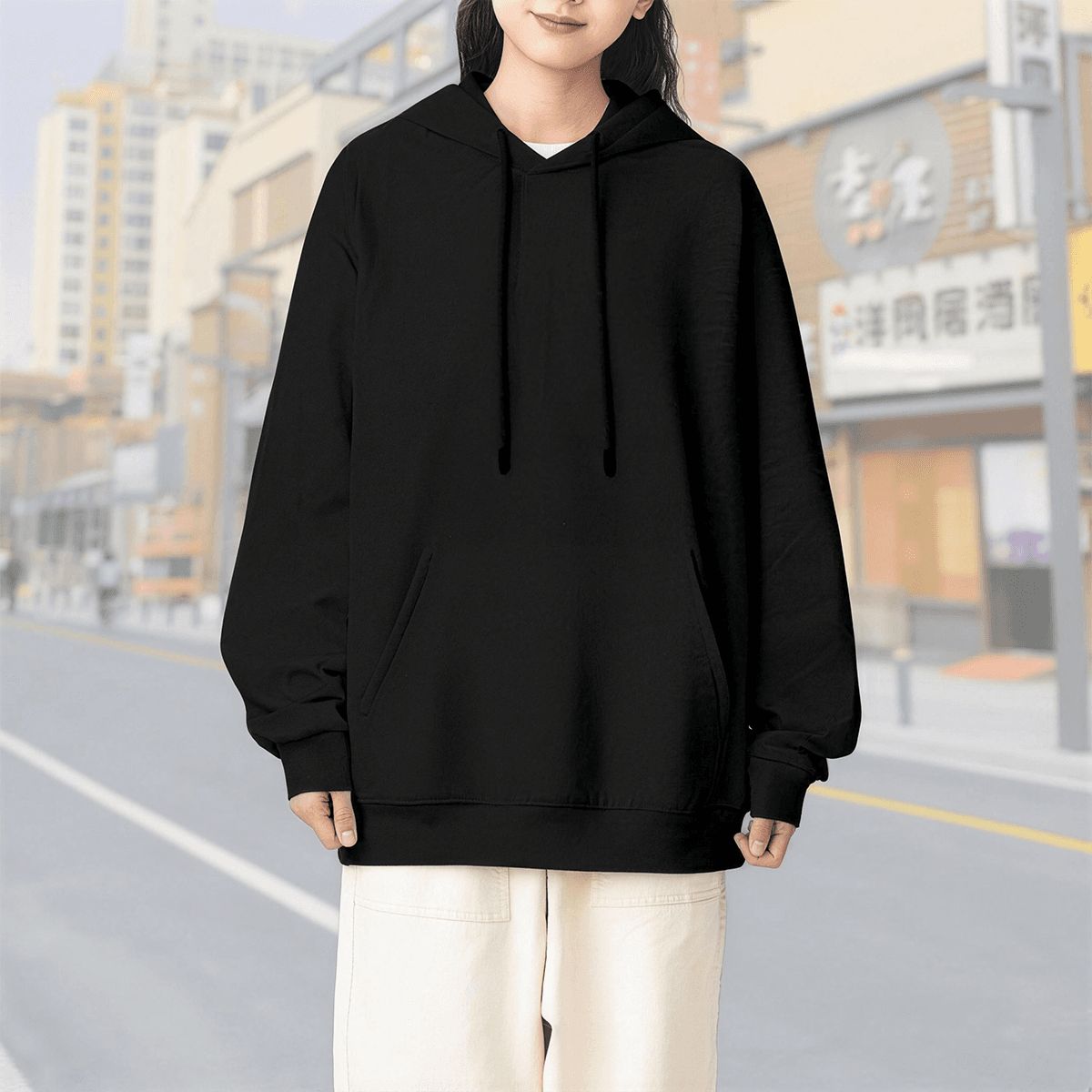 レディース向け厚手パーカー | バックデザイン（日本製）