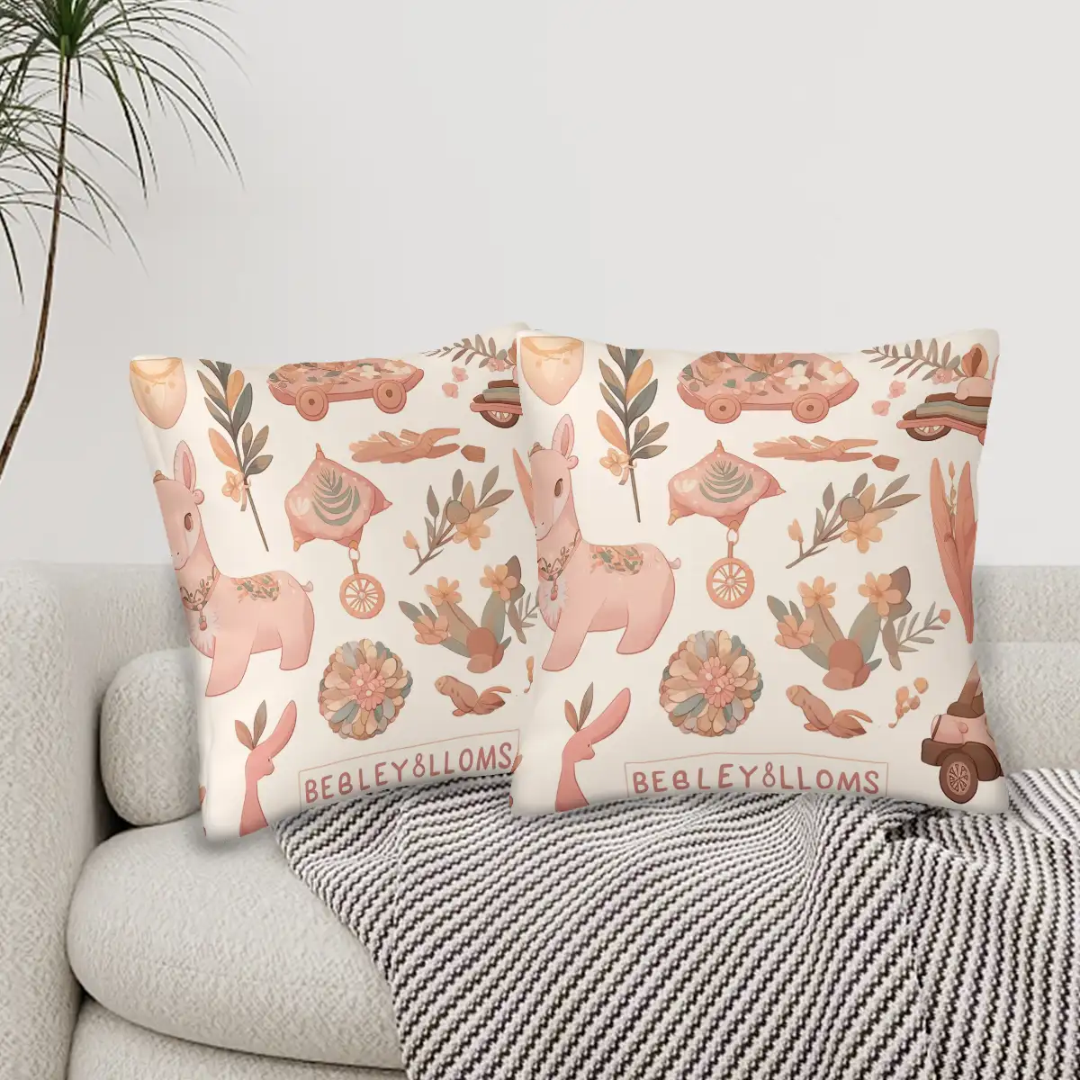 All Season Throw Pillow Covers Set of 2(Single-Sided Design)