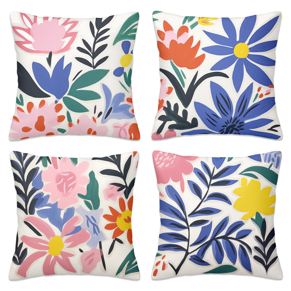 All Season Throw Pillow Covers Set of 4(Single-Sided Design)