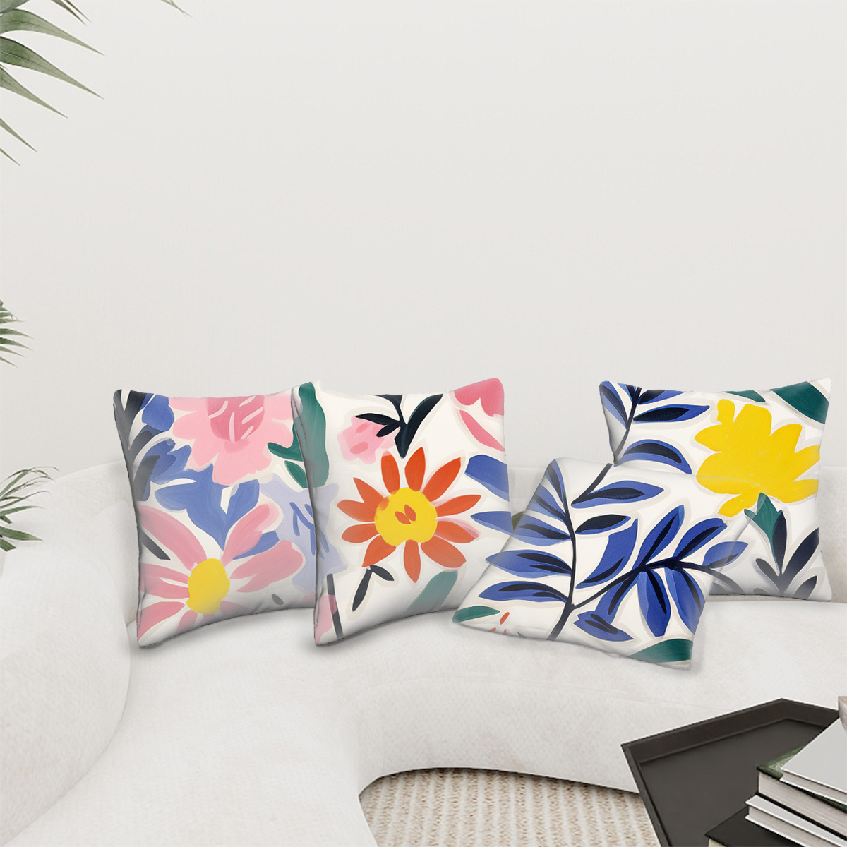 All Season Throw Pillow Covers Set of 4(Single-Sided Design)