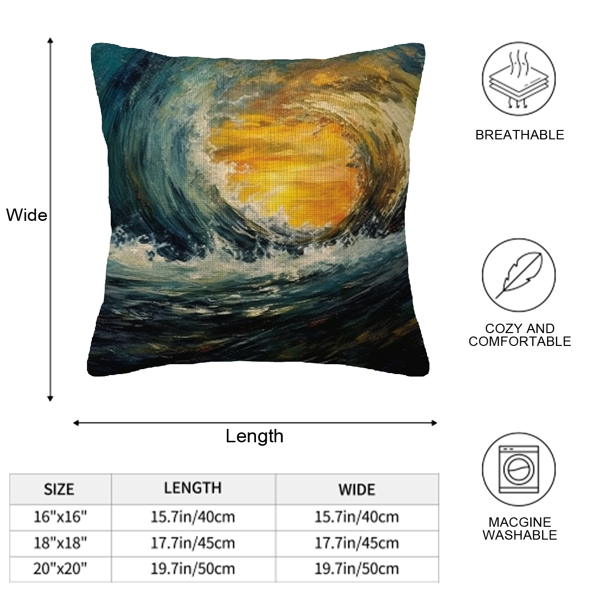 Linen Throw Pillow Covers (Single-Sided Design)