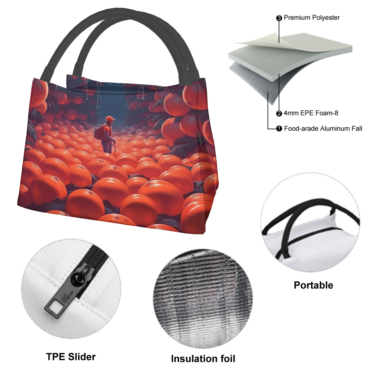 Insulated Lunch Bag with Aluminum Film