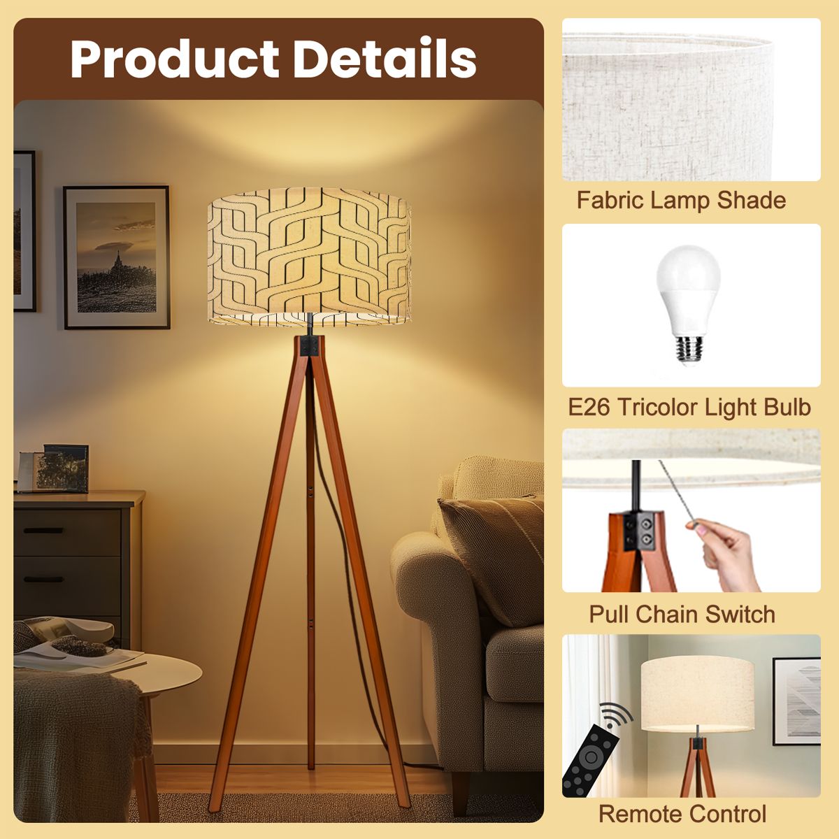 Tripod Floor Lamp (Made in USA)