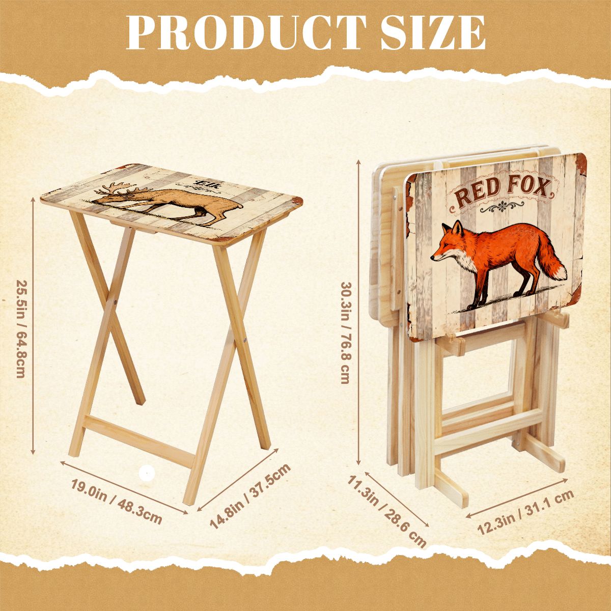 TV Trays with Storage Rack