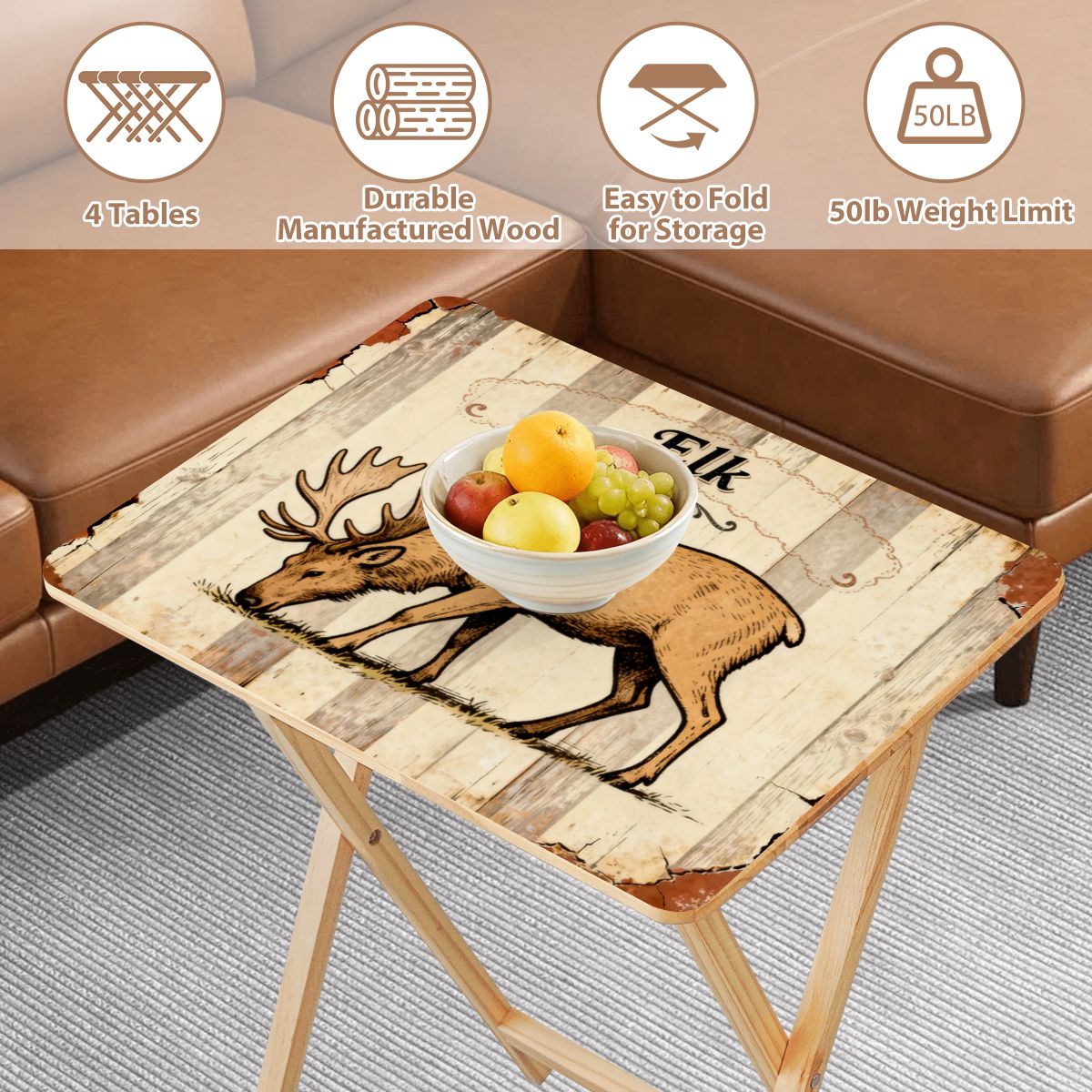 TV Trays with Storage Rack