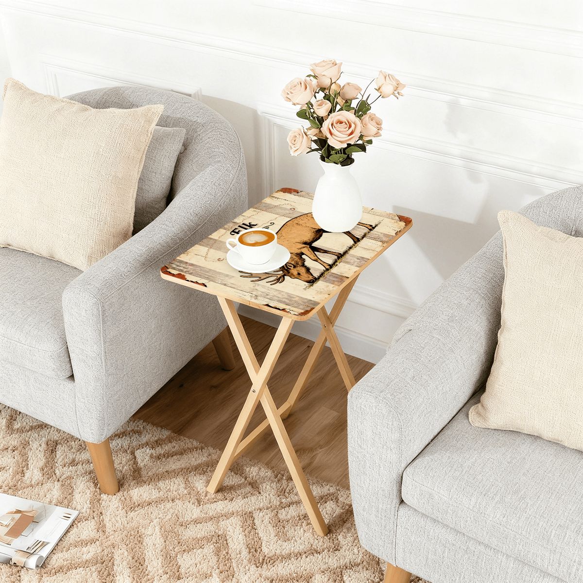 TV Trays with Storage Rack