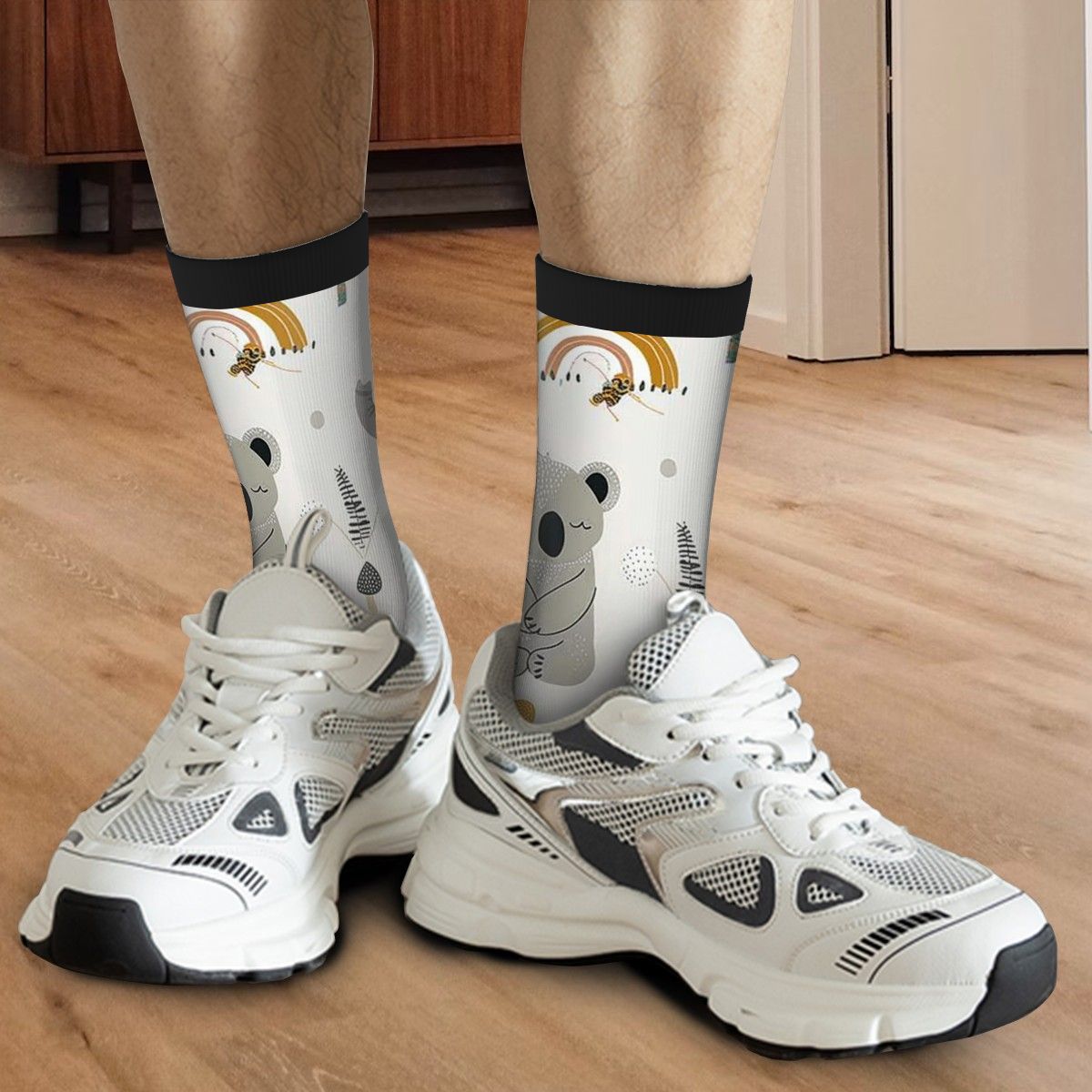 Two Tone Calf-Length Socks