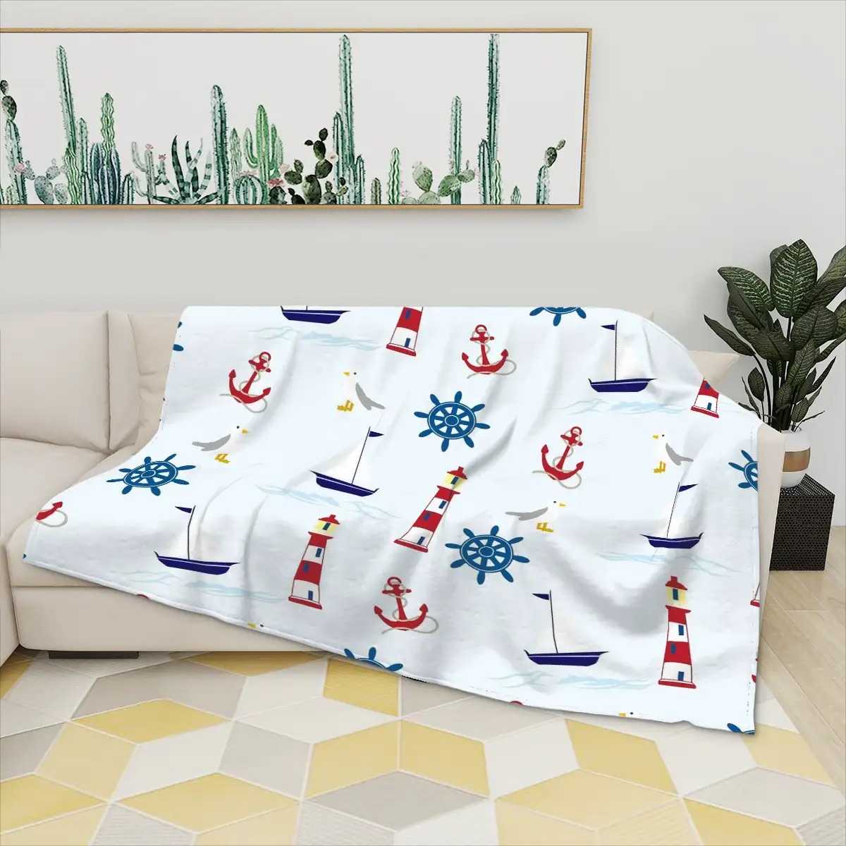 Multi-Size Soft Flannel Throw Blanket (Horizontal)