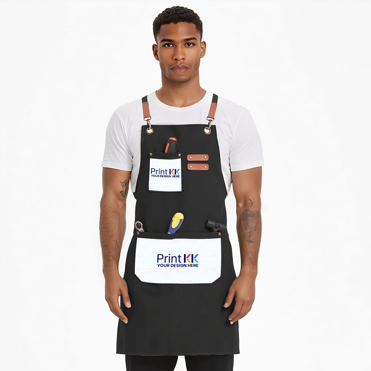 Unisex Canvas Cross Back Apron with Pockets