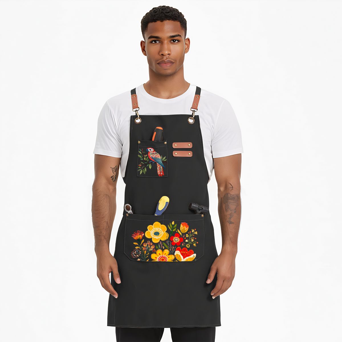 Unisex Canvas Cross Back Apron with Pockets