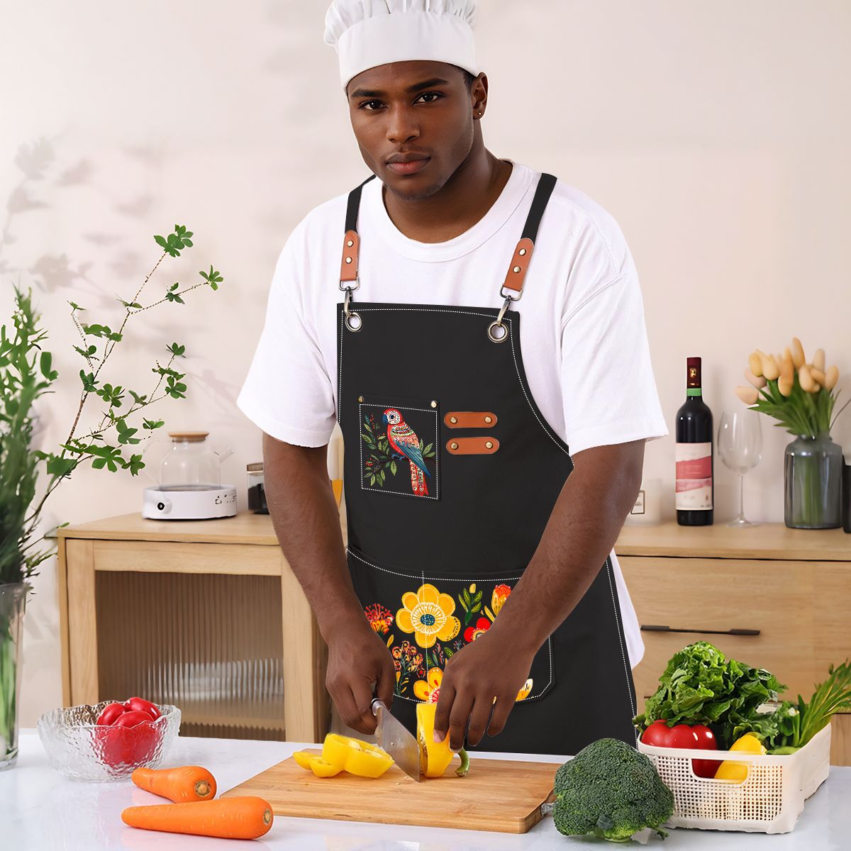 Unisex Canvas Cross Back Apron with Pockets