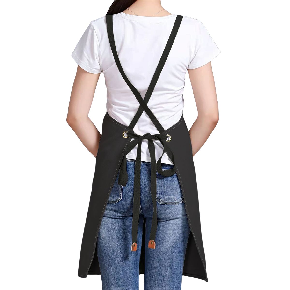 Unisex Canvas Cross Back Apron with Pockets