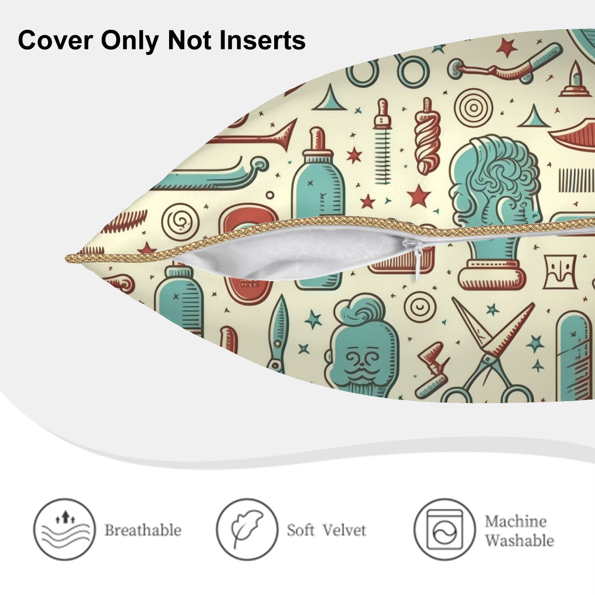 Velvet Bordered Pillow Covers (Double-Sided Design)