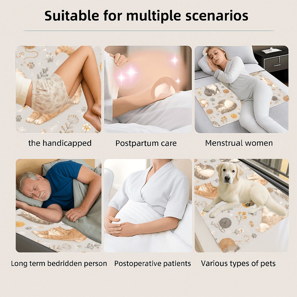 Washable Underpads Reusable Protective Mat