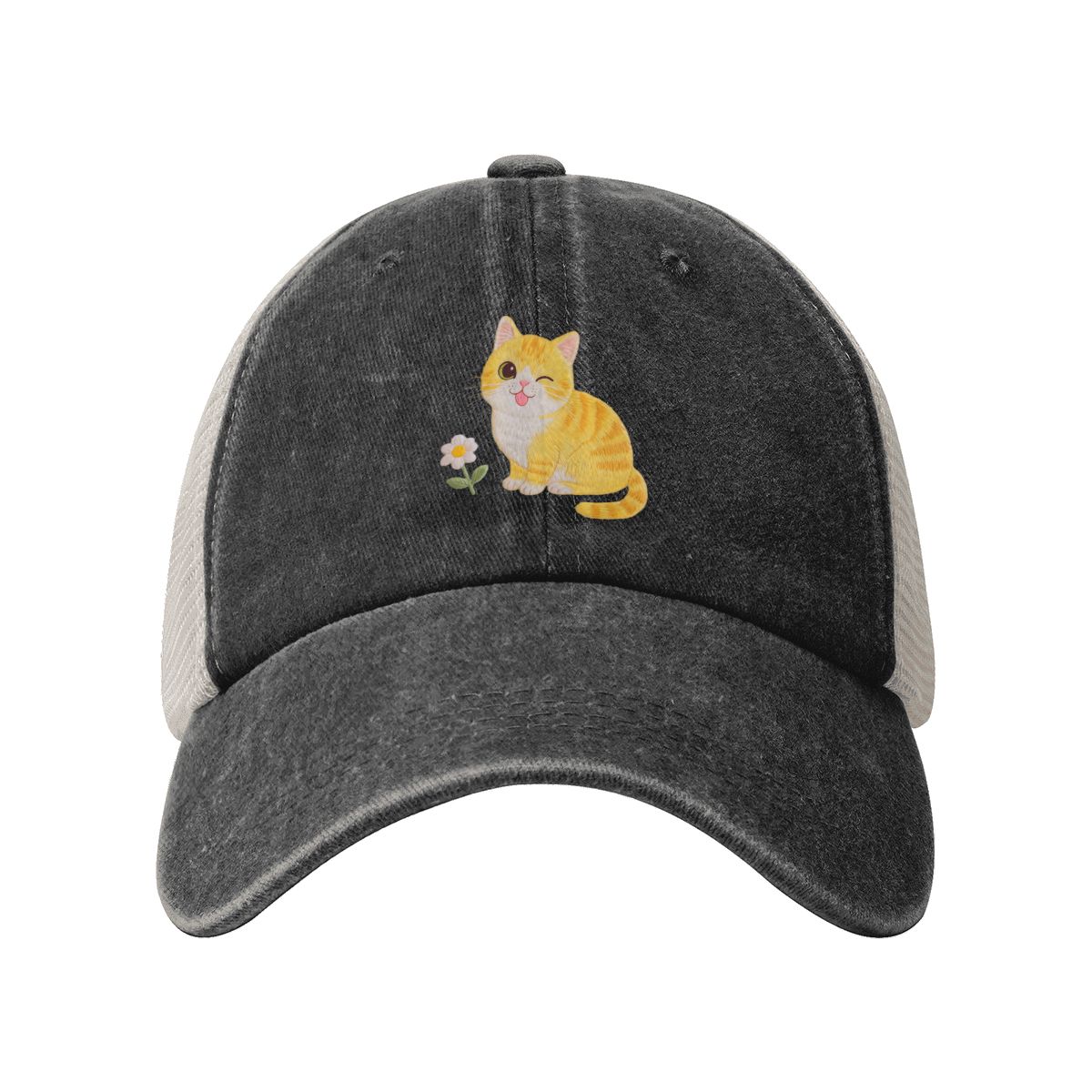 ウォッシュデニムメッシュキャップ（アメリカ製）