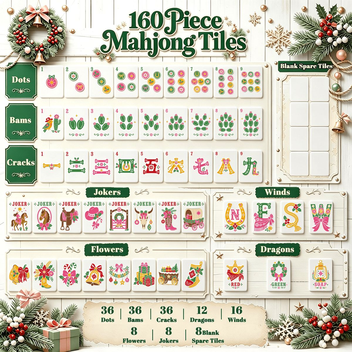 西洋クリスマス麻雀牌