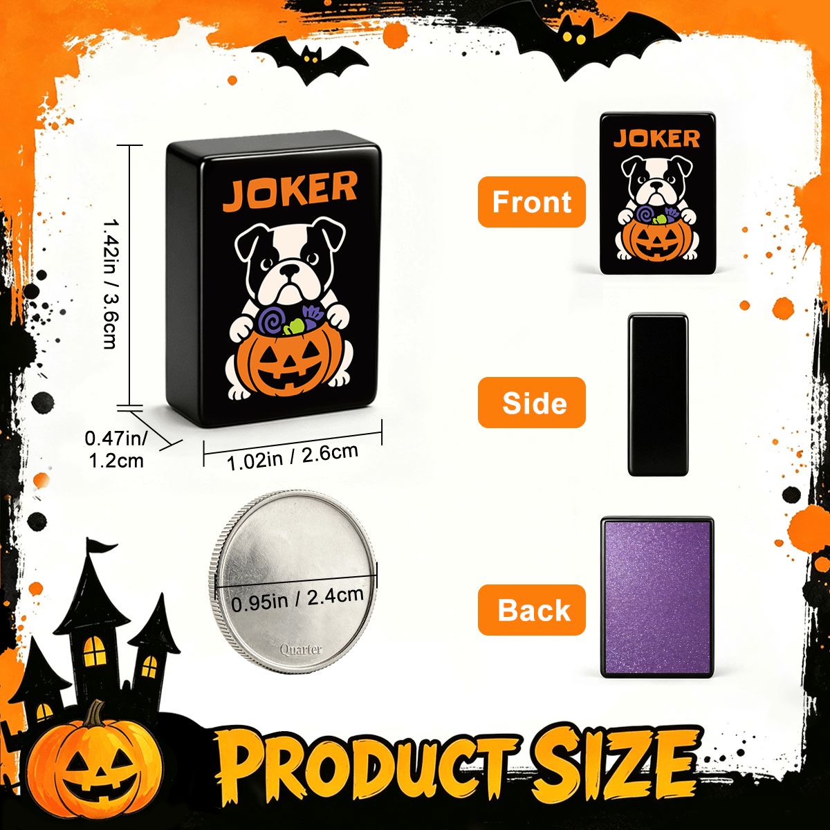 Wicked Bulldog Halloween Mahjong Tiles - Single Layer