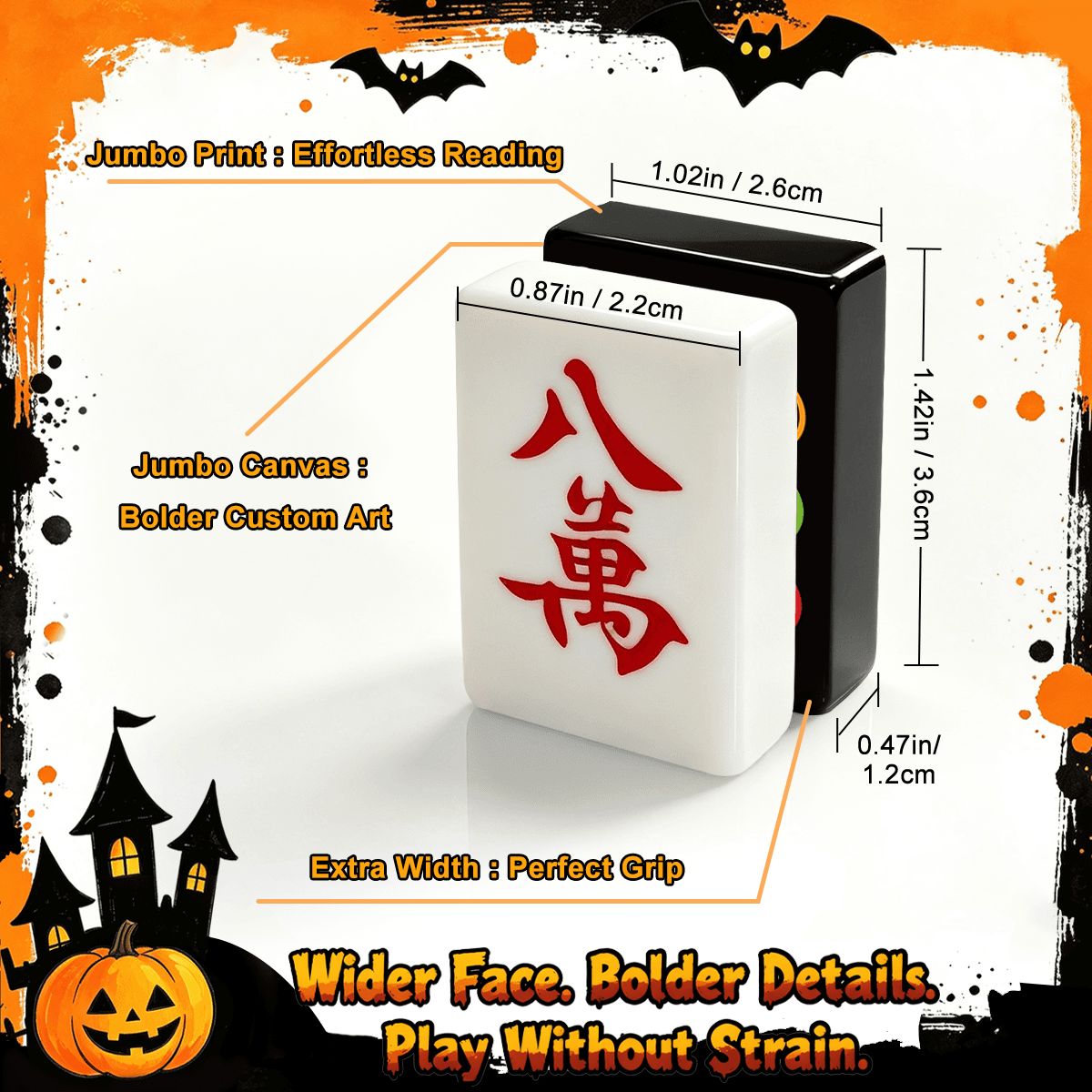 Wicked Bulldog Halloween Mahjong Tiles - Single Layer