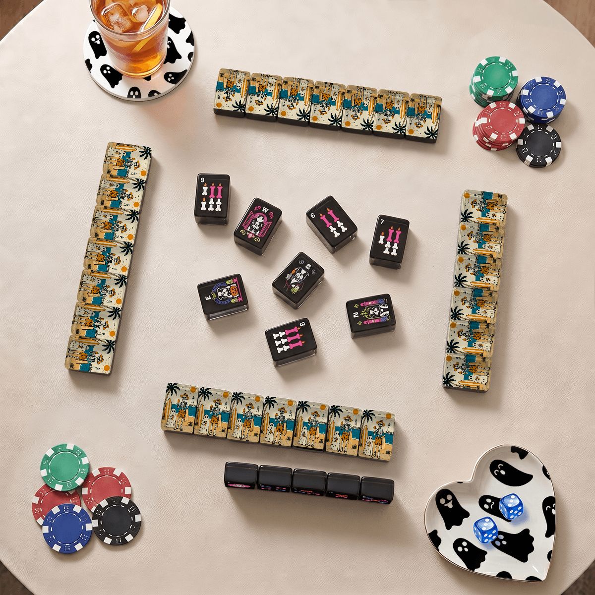 Wicked Bulldog Halloween Mahjong Tiles