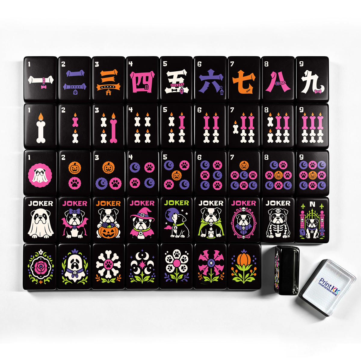 邪悪なブルドッグ ハロウィン麻雀牌