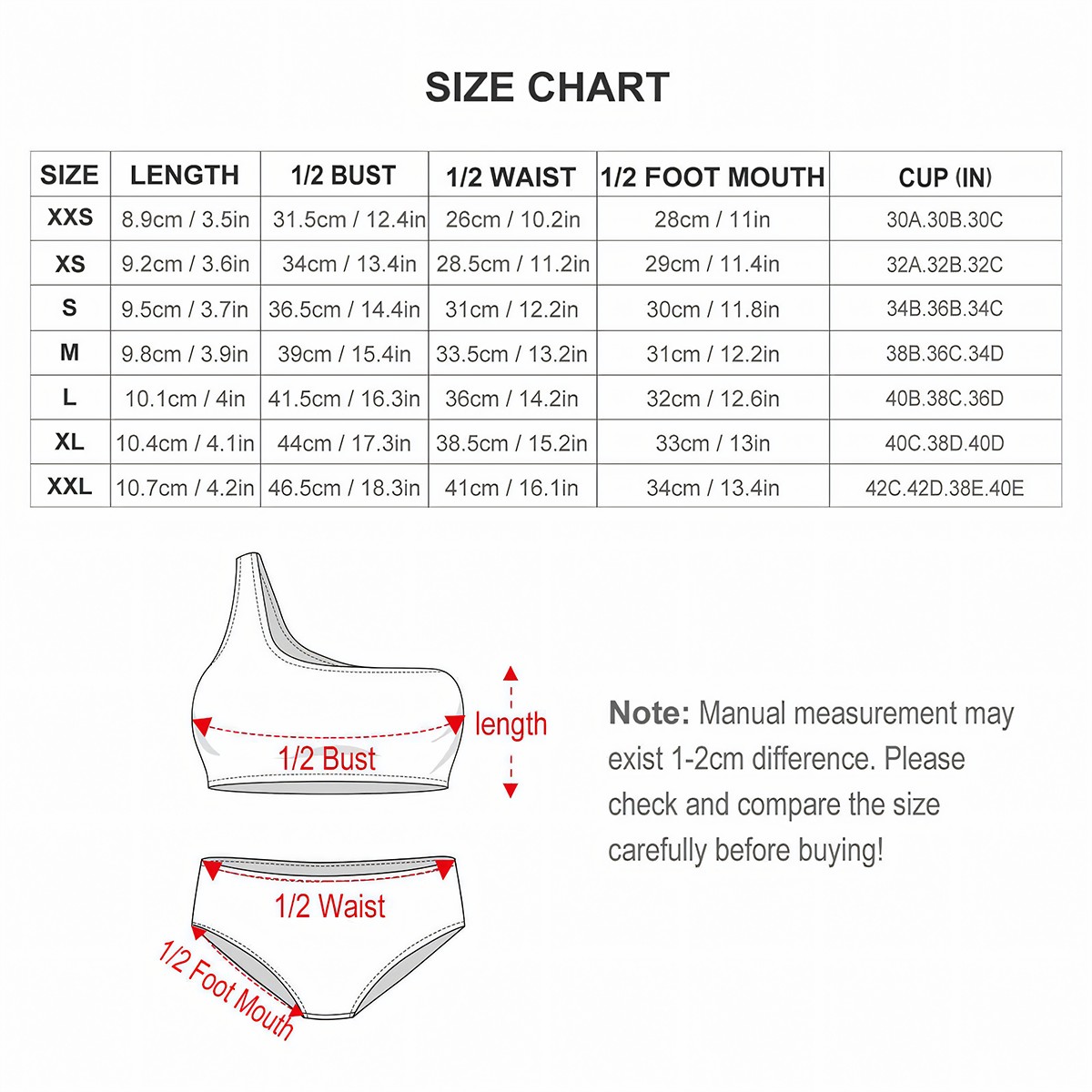 One Shoulder Bikini High Waist Swimsuit Customized Services