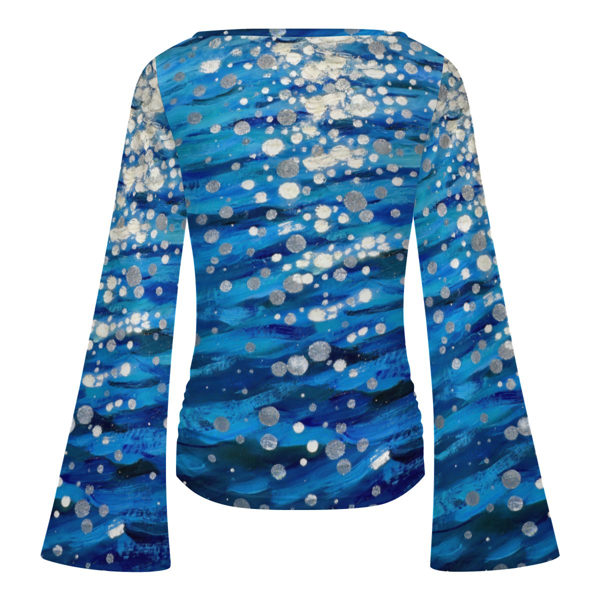 Top Feminino com Decote Barco e Manga Flare