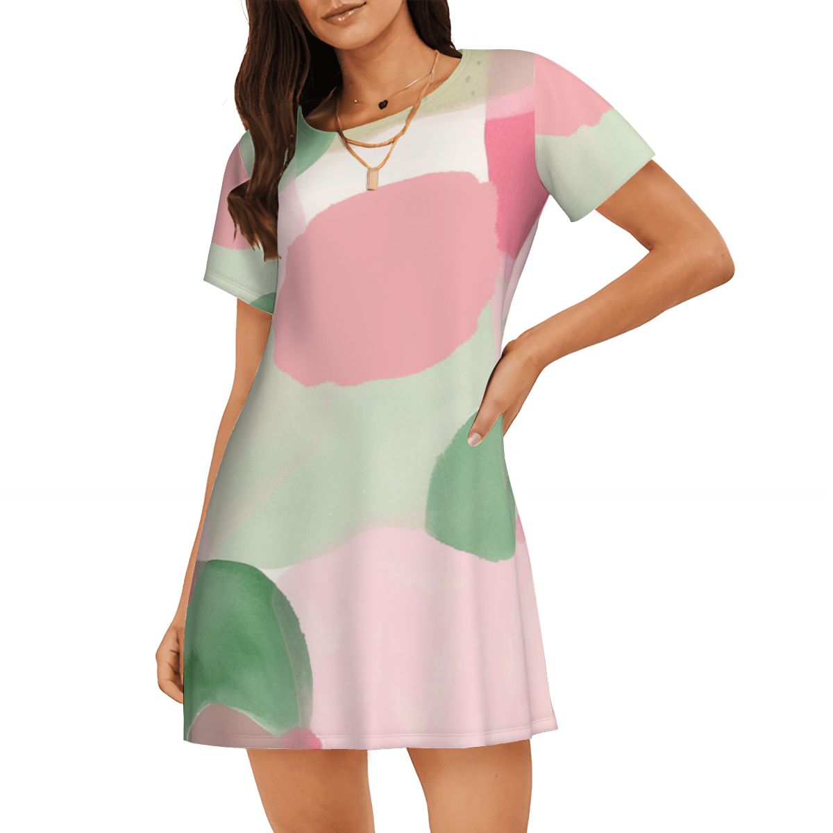 Women's Loose Short-Sleeve Nightgown
