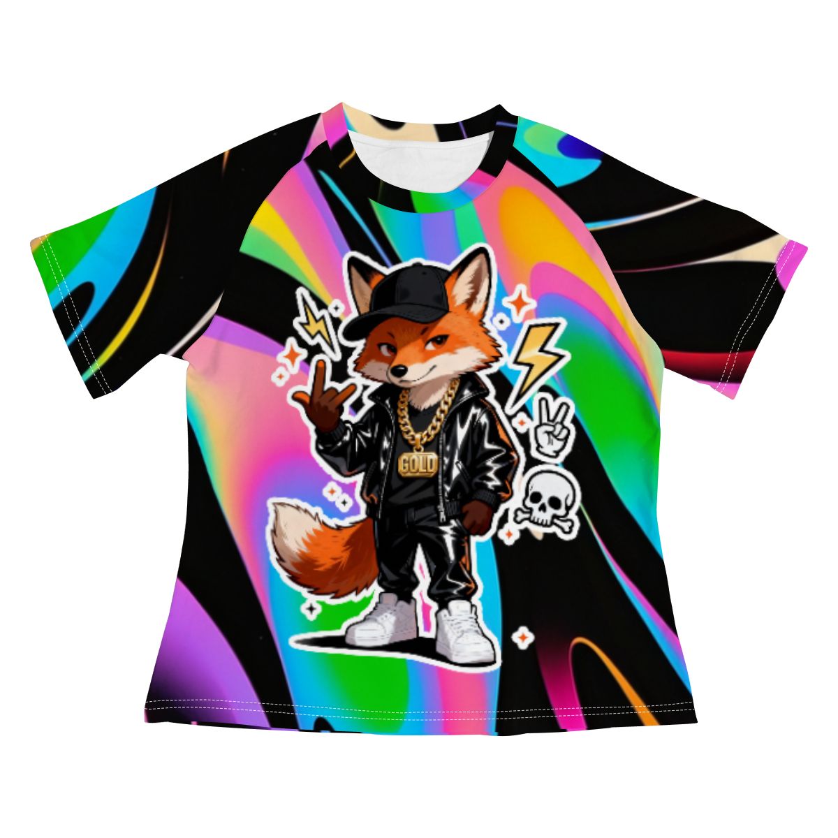 女性用ラグランスリムフィットTシャツ