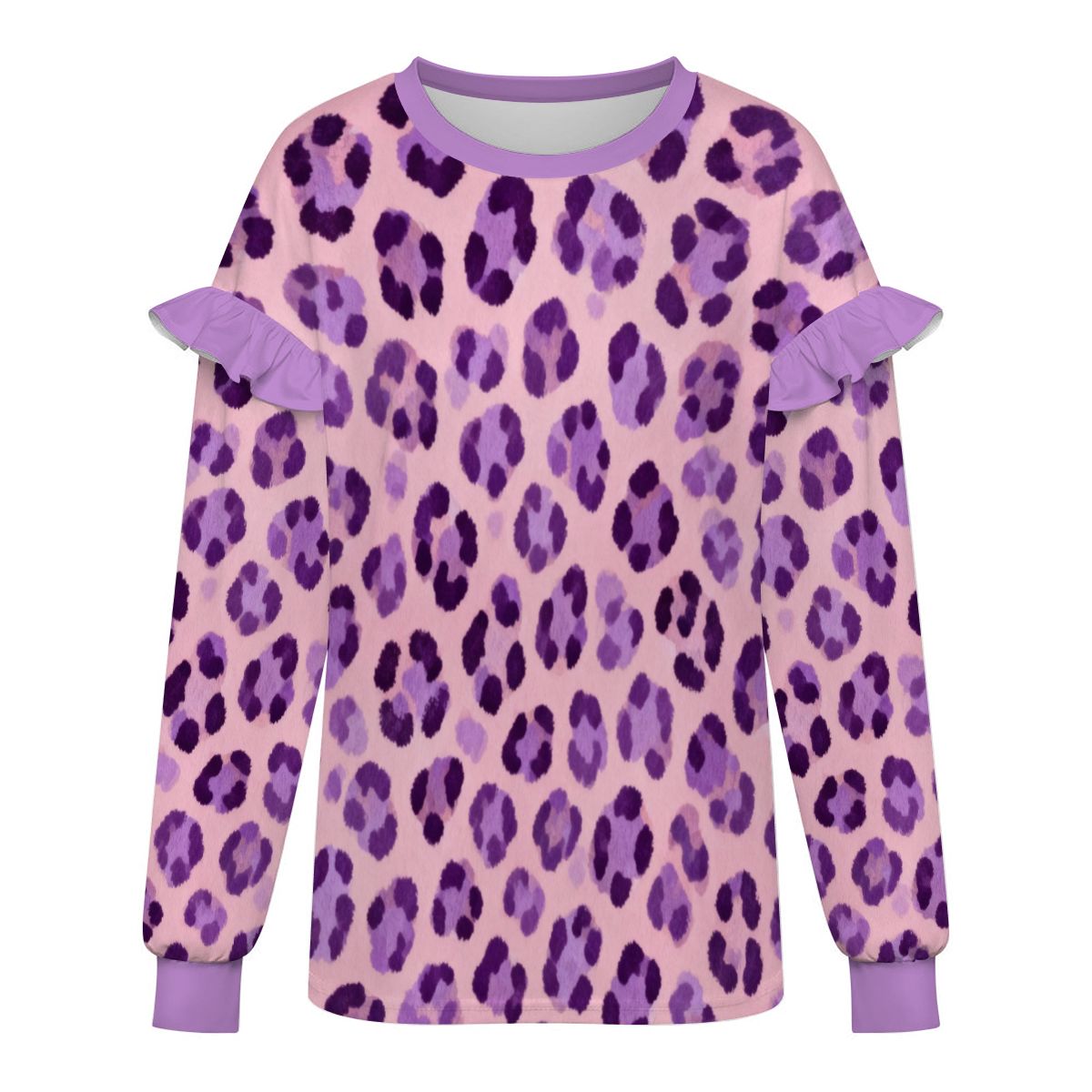 女性用フリルショルダースウェットシャツ