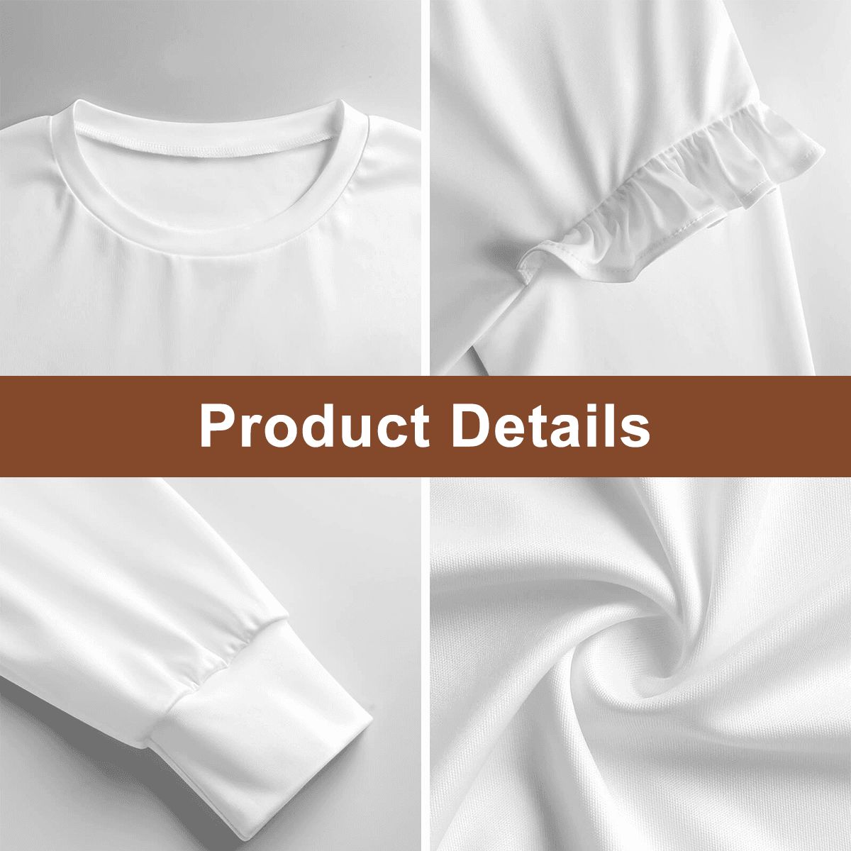 女性用フリルショルダースウェットシャツ