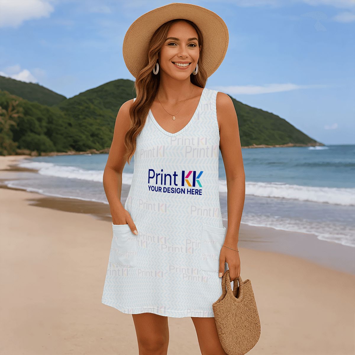 Women's Sleeveless Dress with Pockets