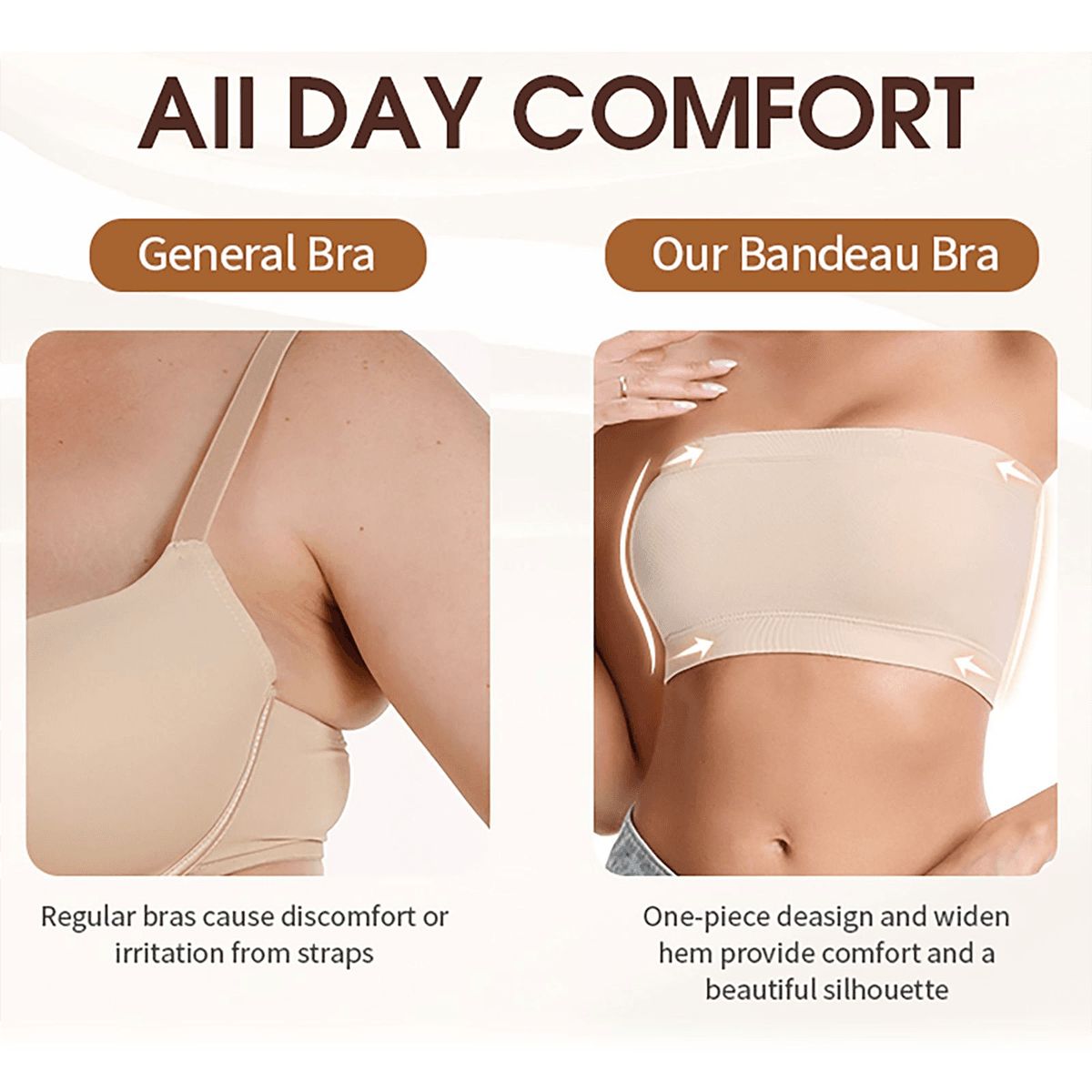 女性用ストラップレスチューブトップ
