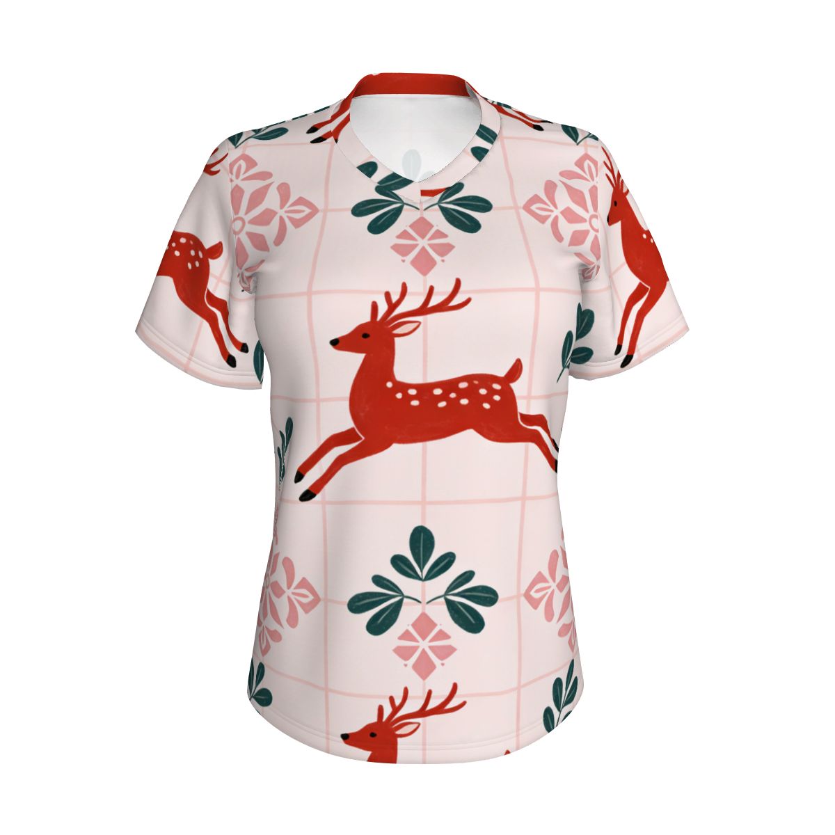 Maglietta da donna con scollo a V e maniche corte