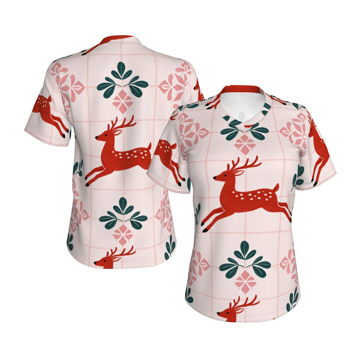 Maglietta da donna con scollo a V e maniche corte