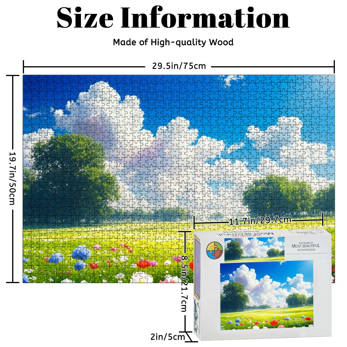 Wooden Jigsaw Puzzles 1000 pcs (Horizontal)