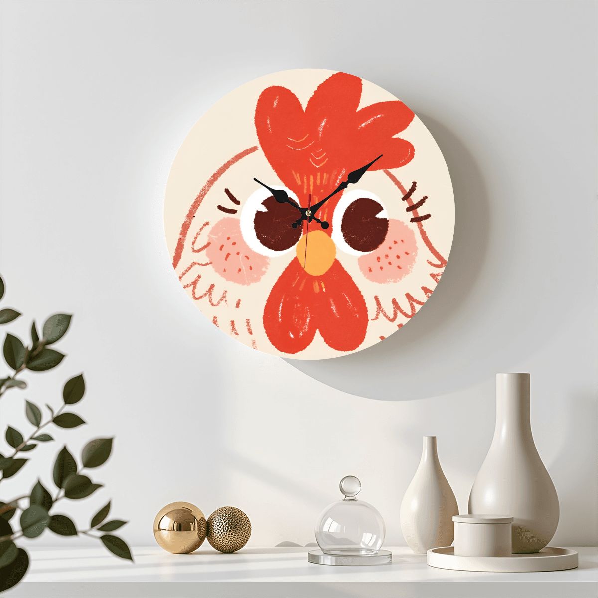 Wooden Round Wall Clock 9.8
