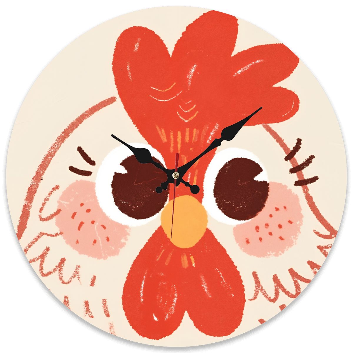 Horloge murale ronde en bois 9.8”x9.8