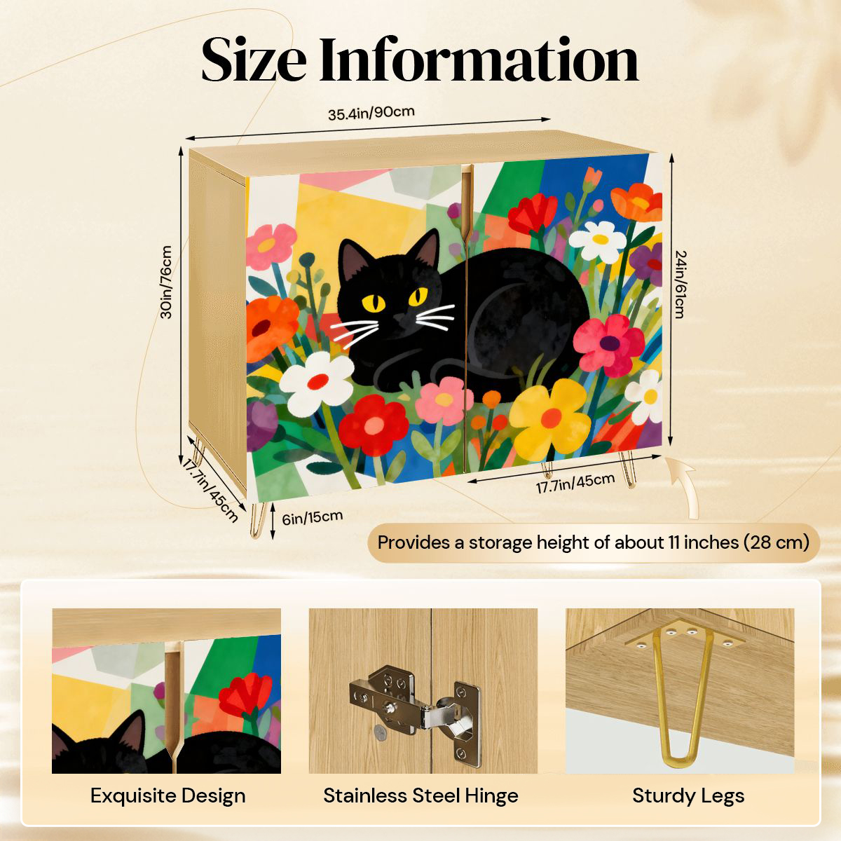 Gabinete de almacenamiento de madera (Hecho en EE. UU.)