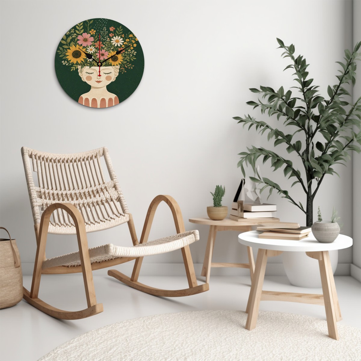 Wooden Round Wall Clock
